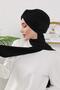 Winter Scarf Bonnet Turban, B-80O, Black - 7