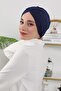 Winter Hijab Bonnet,B-9O,Navy Blue - 7