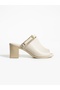 Topaz Cream Buckle Detail Women's Slippers - 4