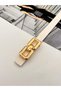 Square Pin Gold Buckle Women's Belt Trouser Belt Dress Belt Shirt Belt Coat Belt - 2