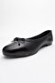 Jens Black-Black Skin Genuine Leather Bow Women's Ballerina Shoes - 3