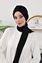 Winter Scarf Bonnet Turban, B-80O, Black - 3