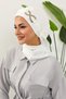 Stylish Ready-To-Wear Turban with Metal Accessories, Ecru, Ht-94 - 2