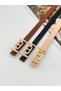 3Pcs Gold Buckle Thin Belt, Trouser Belt, Shirt Belt, Coat Belt,Dress Belt - 2