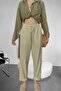 Linen Trousers Hambez Bottom Sweatpants Comfortable Fit Large Size Raw Linen Unisex Relaxed (Light Green) - 3