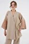 Women's Mink Sleeves Sequin Embroidered Linen Kimono Jacket and Pants Bottom/Top Set 21061 - 7