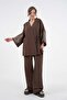 Women's Coffee Sleeves Sequin Sequins Embroidered Linen Kimono Jacket and Pants Bottom/Top Set 21061 - 7