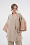 Women's Mink Sleeves Sequin Embroidered Linen Kimono Jacket and Pants Bottom/Top Set 21061
