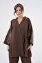 Women's Coffee Sleeves Sequin Sequins Embroidered Linen Kimono Jacket and Pants Bottom/Top Set 21061