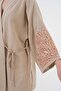 Women's Mink Sleeves Sequin Embroidered Linen Kimono Jacket and Pants Bottom/Top Set 21061 - 2
