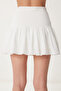 Scalloped Knitted Mini Shorts Skirt Bone Lnj0024 - 7