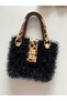 Leather Handle, Lid, and Base Set for Knit Bags, Dark Brown - 2