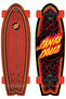 لوح تزلج طويل كامل من Flame Dot Shark Cruiser مقاس 27.7 بوصة