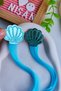 Girl's Glittery Shiny Oyster Figured Artificial Hair - Hairpiece 2 Pieces (Suitable for the Mermaid Concept) - 4
