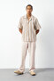 Striped Cuban Collar Oversize Men's Shirt - 2