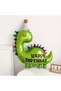 Green Dinosaur Concept 9 Year Old Balloon Set Dinosaur Theme Birthday Foil Balloon Set - 4