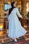 Embossed Patterned Hijab Dress White 1002-1 - 4