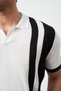 Striped Oversize Polo Neck Knitwear Men's T-Shirt - 6