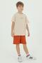 Crew Neck Boy's Print Detailed T-Shirt and Shorts Double Set - 4