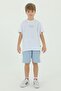 Crew Neck Boy's Print Detailed T-Shirt and Shorts Double Set