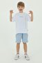 Crew Neck Boy's Print Detailed T-Shirt and Shorts Double Set - 5