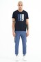 Dean Navy Blue Standard Fit Men's T-shirt - 88211 - 2