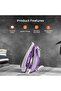 800W Steam Iron with Foldable Handle, Non-Stick Coating Plate & Adjustable Thermostat-GSI7805