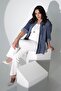 Trend42Plus Large Size Elastic Waist Skinny Leg White Trousers - 7