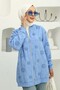 Stone-Embroidered Brode Cardigan Blue 2000 - 3