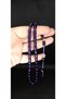Navy Blue Color Stick Amber Rosary Capsule Cut Gift T-371