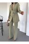 Women's Belt Detailed Two-Piece Set Khaki - 6