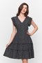 Apsen Women's Black Polka Dot Skirt Ruffled Sleeve Detailed Viscose Short Dress 4503-105 - 8