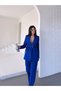 Women's Belt Detailed Double Suit Set Sax - 4
