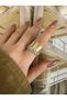 Vip Series - Chunky Baguette Stone and Zircon Stone Women's Ring with Adjustable Bottom - 2