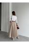 Women's Zippered Slit Godeli Cream Skirt - 5