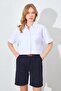 Women's White Double Pocket Low Sleeve Crop Shirt