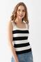 Women's Ecru-Black Square Collar Knitwear Athlete Knitwear Blouse 4041 - 3