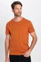 Unisex 5-Pack Navy Blue-Khaki-Burgundy-Cinnamon-Mink Slim Fit Slim Fit 100% Cotton Crew Neck T-Shirt - 5