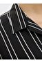 Men's Black Striped Short Sleeve Shirt 12269088 - 4