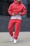 Men's Soft Textured Oversized Kangaroo Pocket Hooded Tracksuit Set - Home Wear - 2