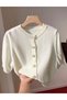 Ecru Knitwear Knitted Button Detailed Women's Cardigan - 4