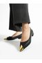 Mossim Black Gold Detail Women's Ballerinas - 4