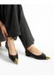 Mossim Black Gold Detail Women's Ballerinas - 2