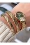 Steel Cord Stone Detail Snake Model Women's Wristwatch with 2 Years Warranty 3 Atm Waterproof - 2