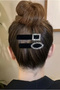 Dd64 Black Velvet Stone Square Buckled Hair Clips – Vintage K-Beauty Style (8 cm) - 2