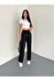 Comfortable Cut Dabil Fabric Pants with Lace-Up Parts - 6