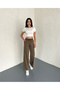 Comfortable Cut Dabil Fabric Pants with Lace-Up Parts - 8
