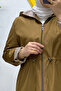 Women's Short Hijab Plus Size Zippered Trench Coat - 4