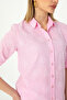 Pink Ivy Sleeve Folded Linen Shirt - 4