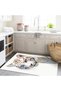 Kemal Collection Abstract White Tiger Patterned Woven Base Creative Modern Decorative Carpet 52 - 3